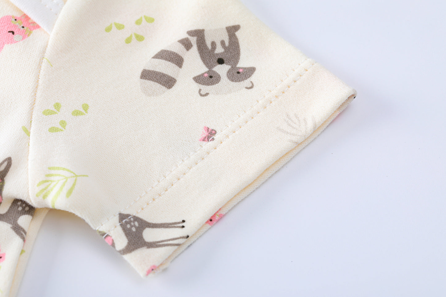 Short Sleeve Deer Print-White Bodysuit