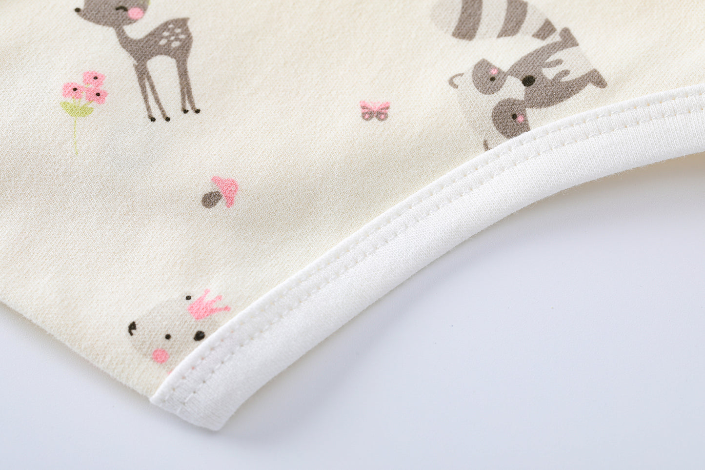 Short Sleeve Deer Print-White Bodysuit