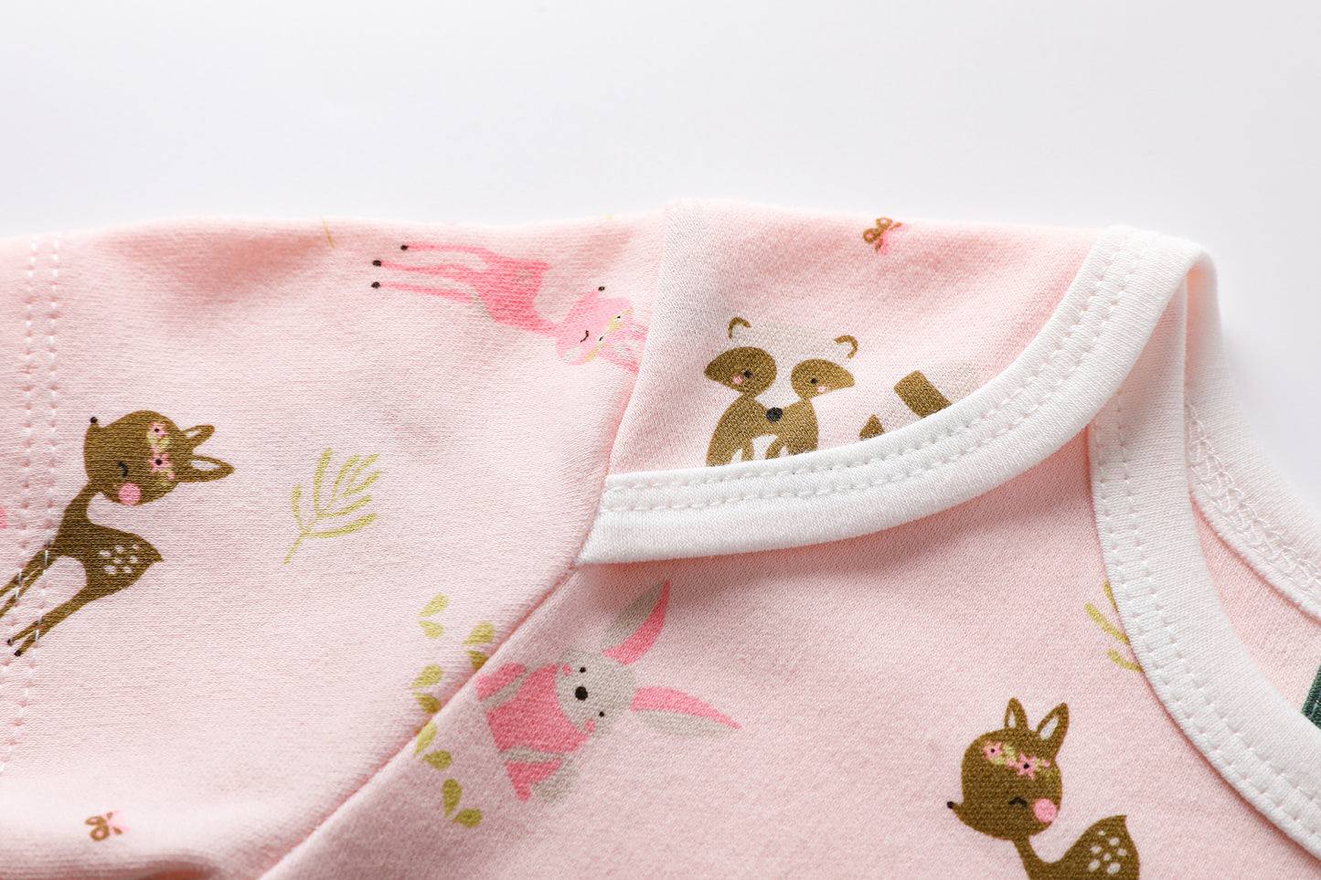 Short Sleeve Deer Print-Pink Bodysuit