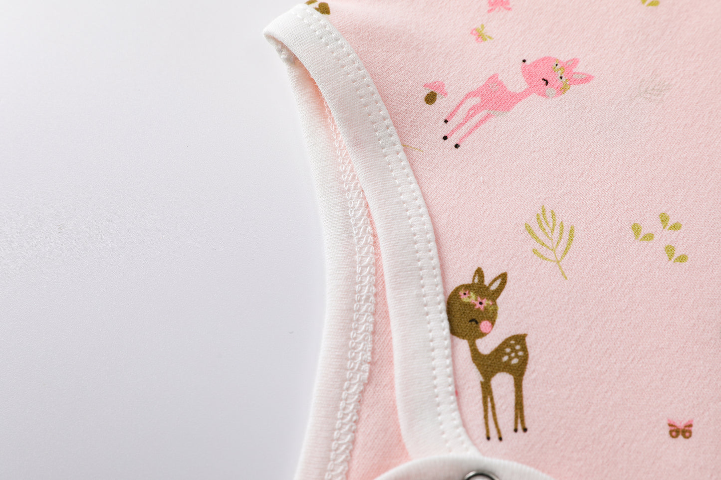 Short Sleeve Deer Print-Pink Bodysuit