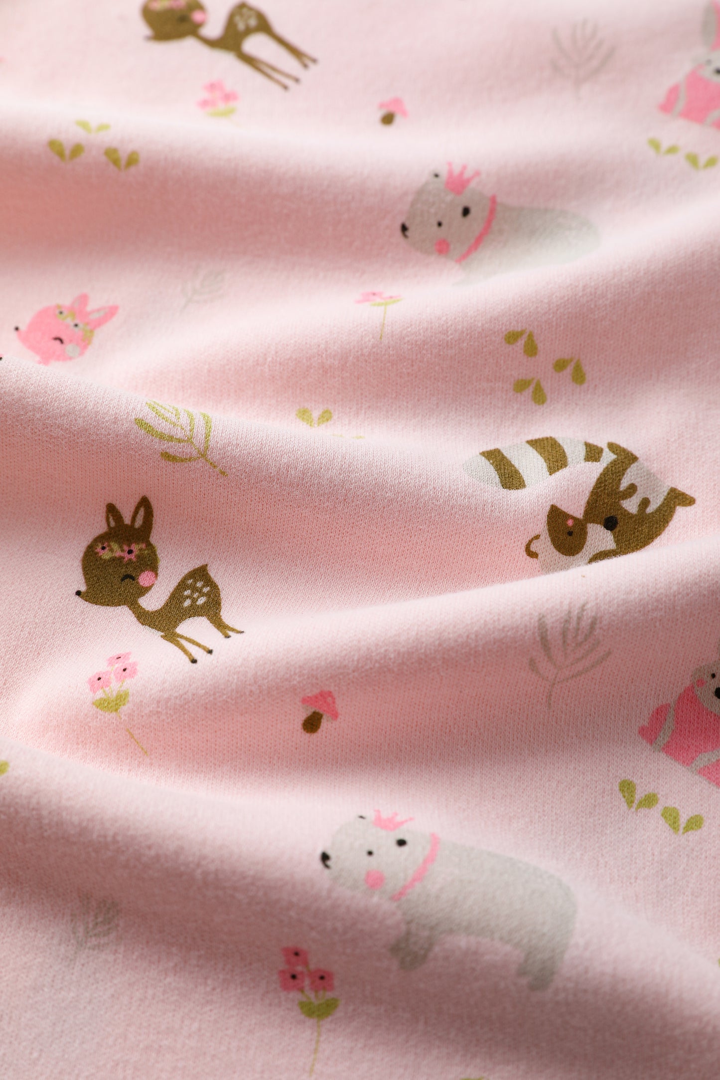 Short Sleeve Deer Print-Pink Bodysuit