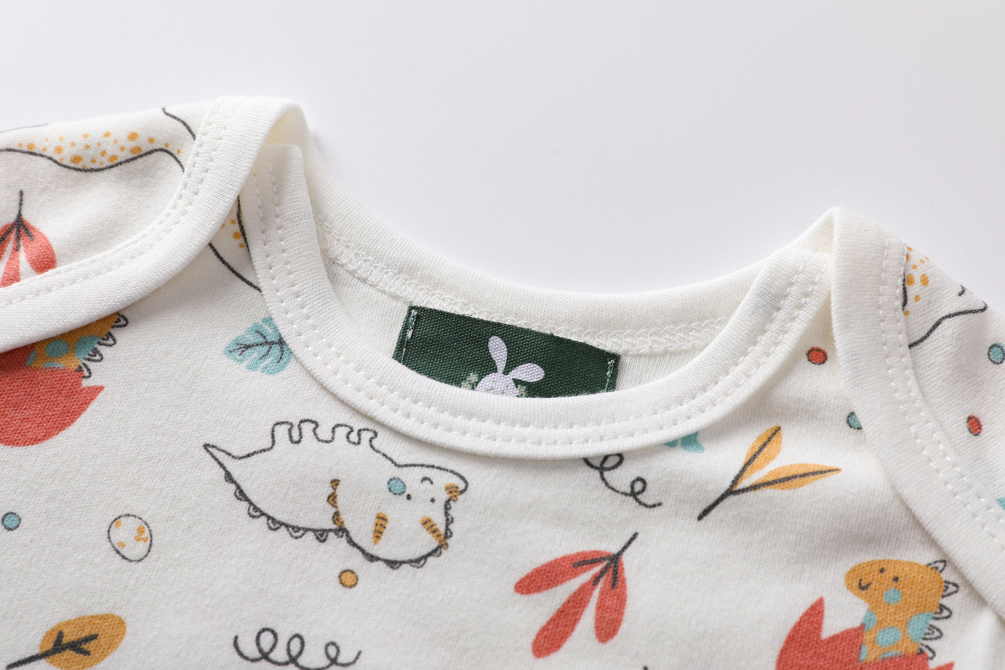 Short Sleeve Yellow Dino Print-Bodysuit