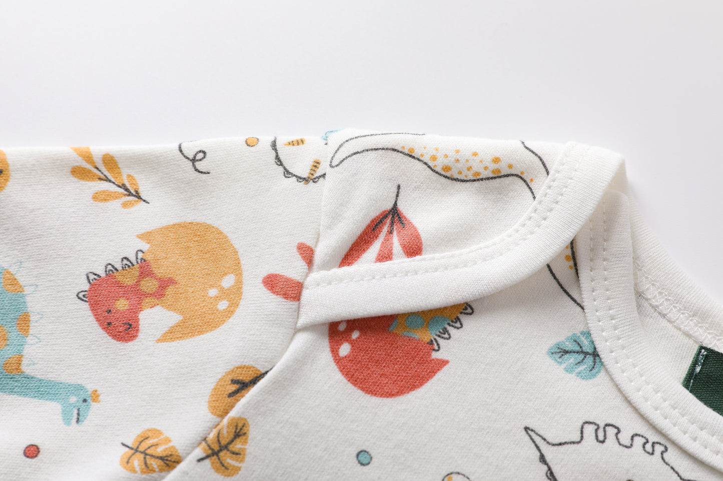 Short Sleeve Yellow Dino Print-Bodysuit