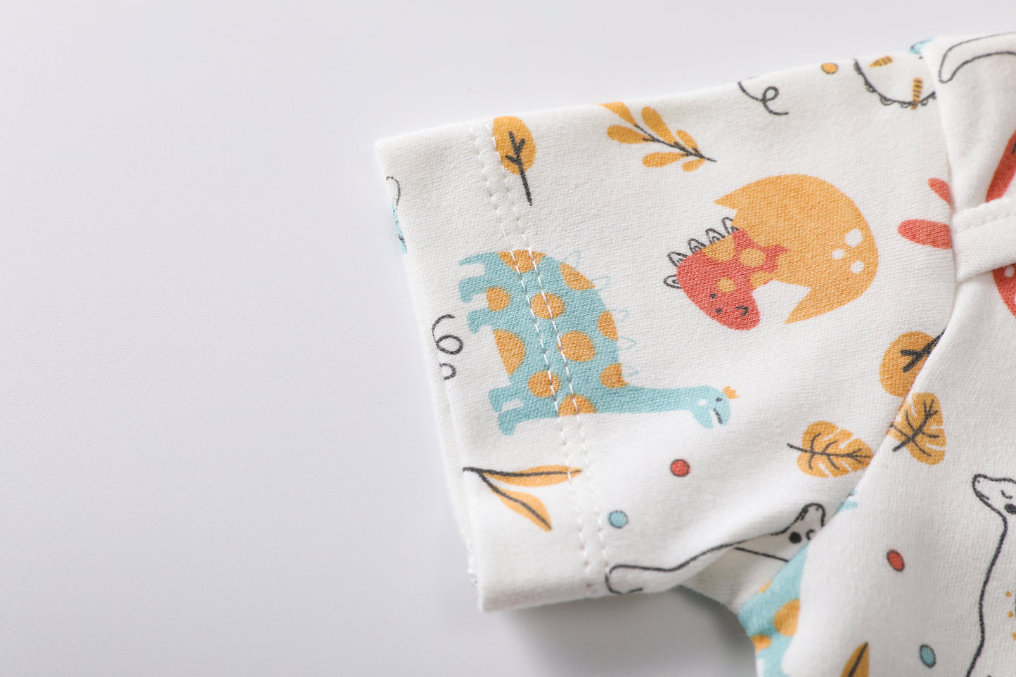 Short Sleeve Yellow Dino Print-Bodysuit