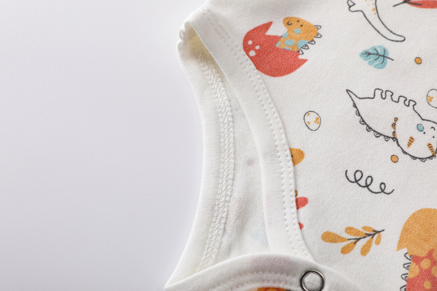 Short Sleeve Yellow Dino Print-Bodysuit
