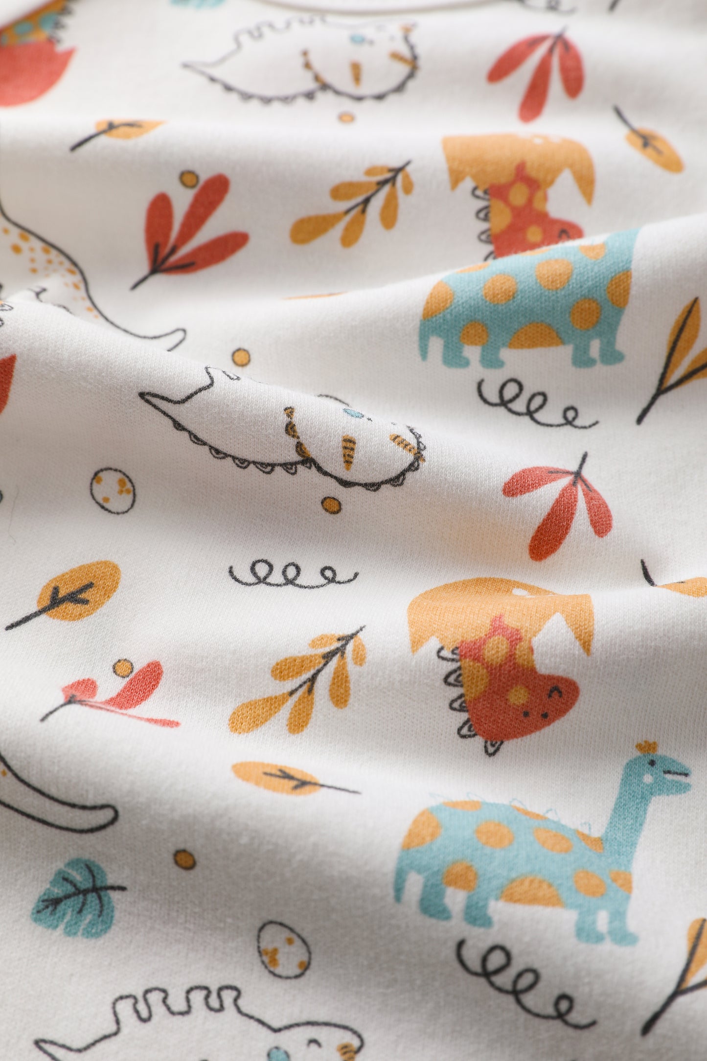 Short Sleeve Yellow Dino Print-Bodysuit