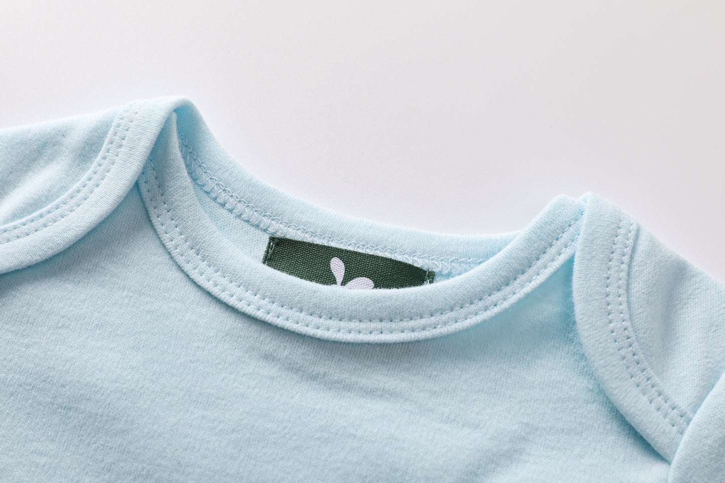 Short Sleeve Bodysuits Light Blue