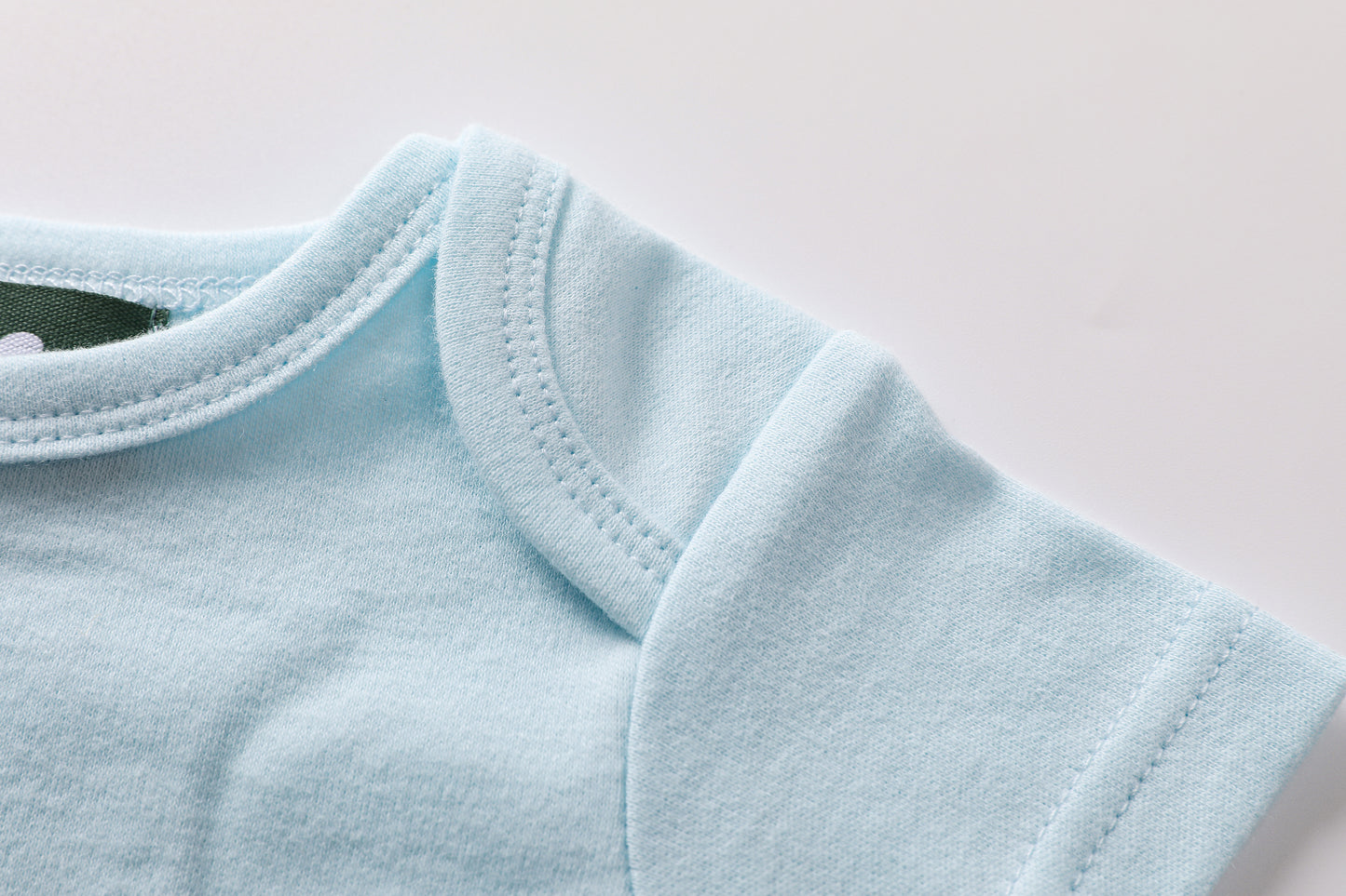 Short Sleeve Bodysuits Light Blue
