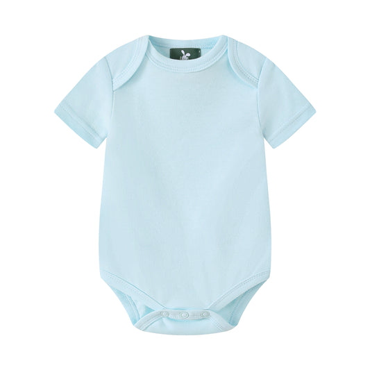 Short Sleeve Bodysuits Light Blue
